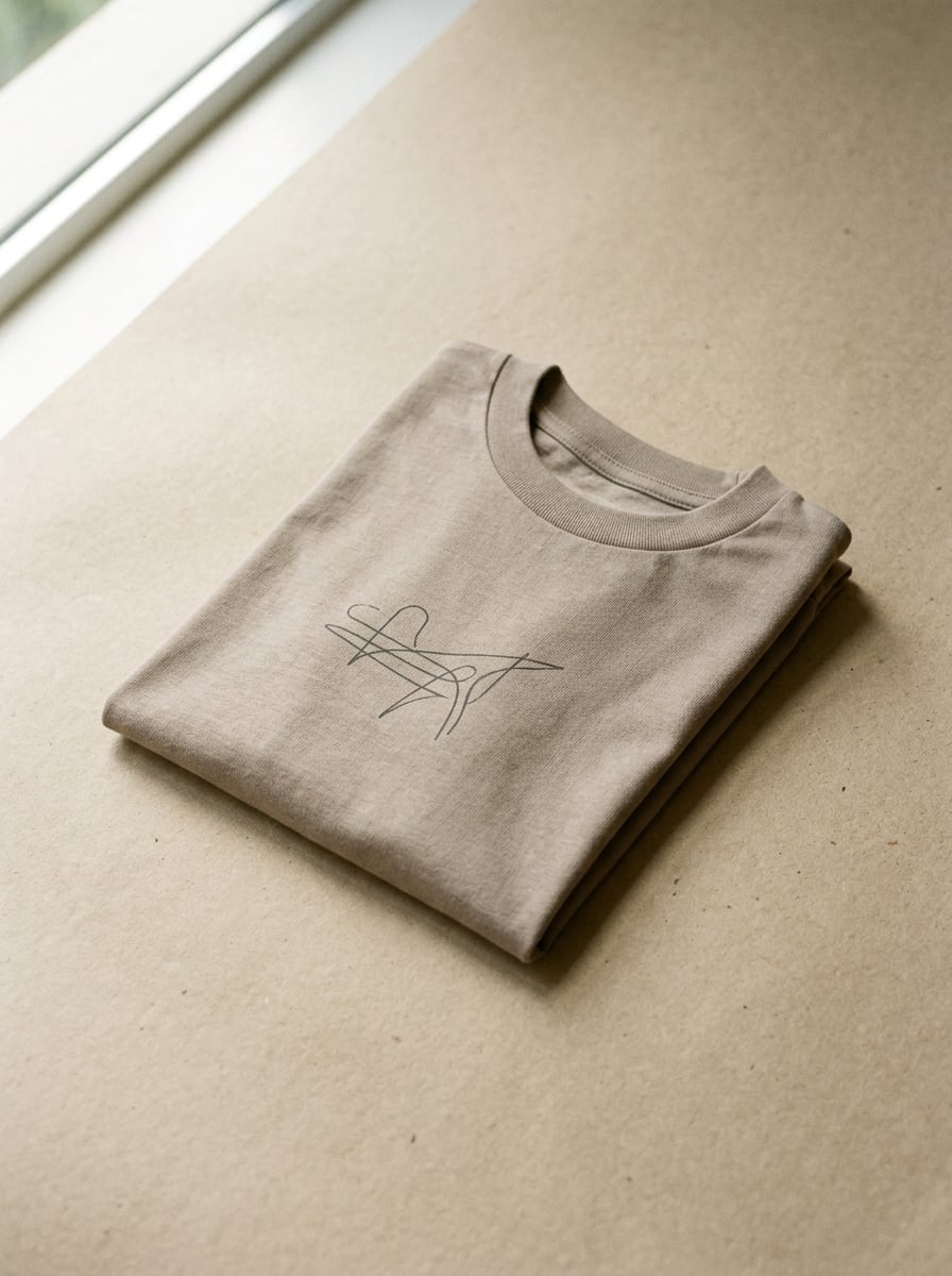 Minimalist premium apparel concept in warm tones