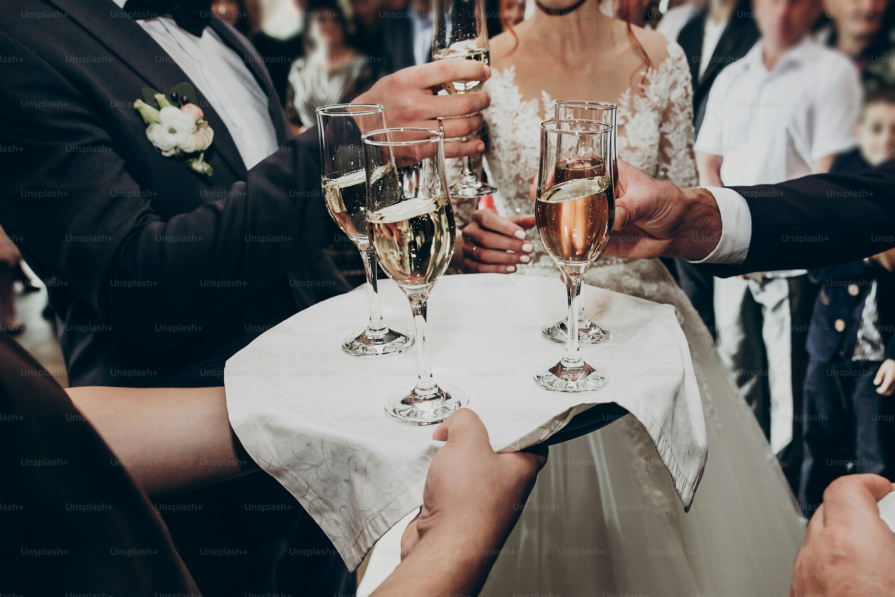 Champagne toast at an elegant evening reception