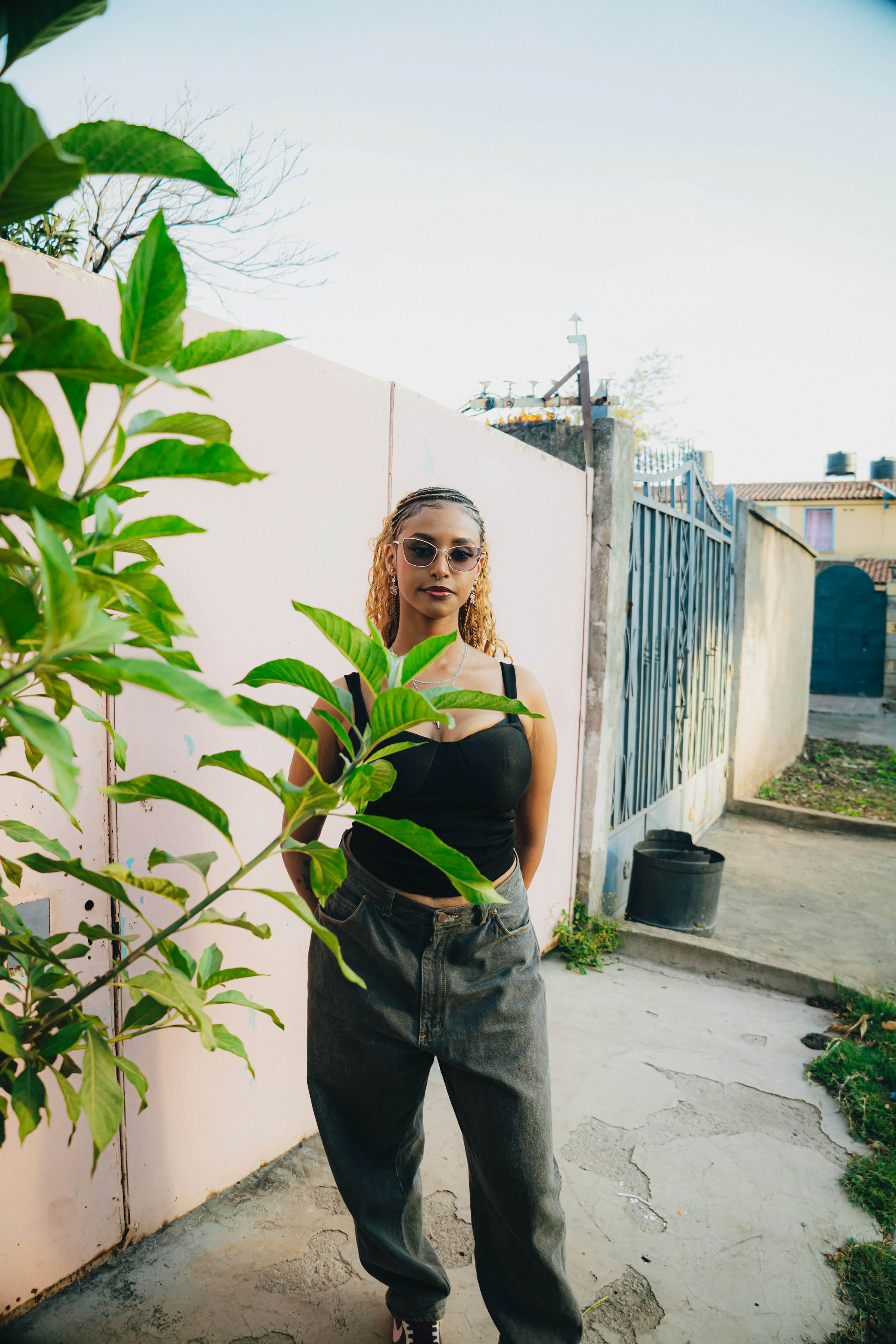 Contemporary full-length womenswear editorial
